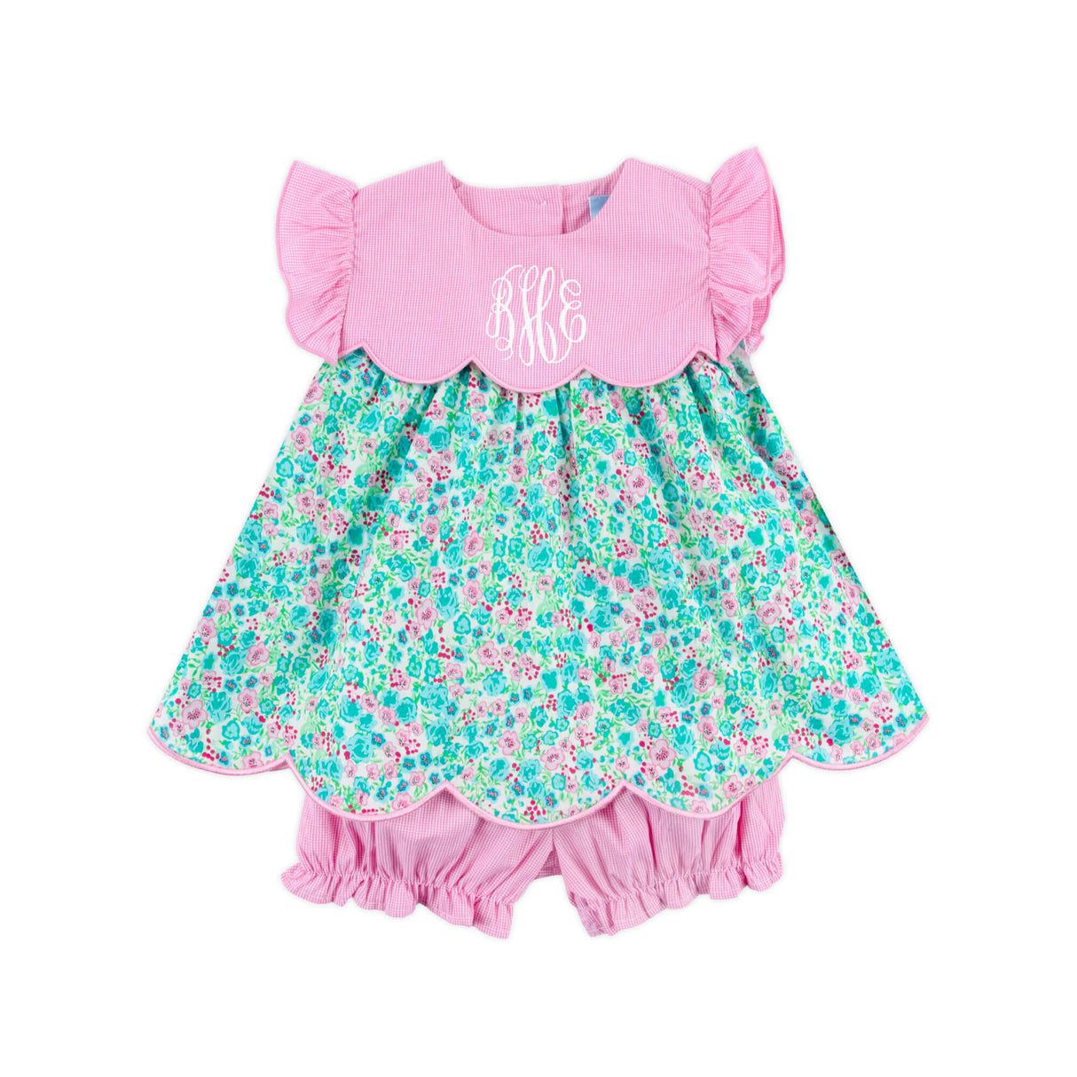 Floral Wonderland Turquoise Amelia Bloomer Set