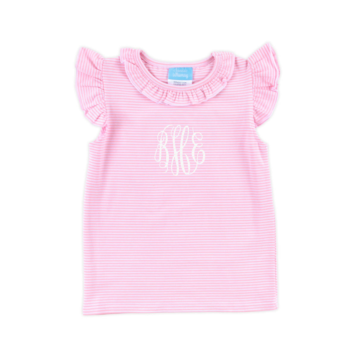 Pink Stripe Ruffle Top