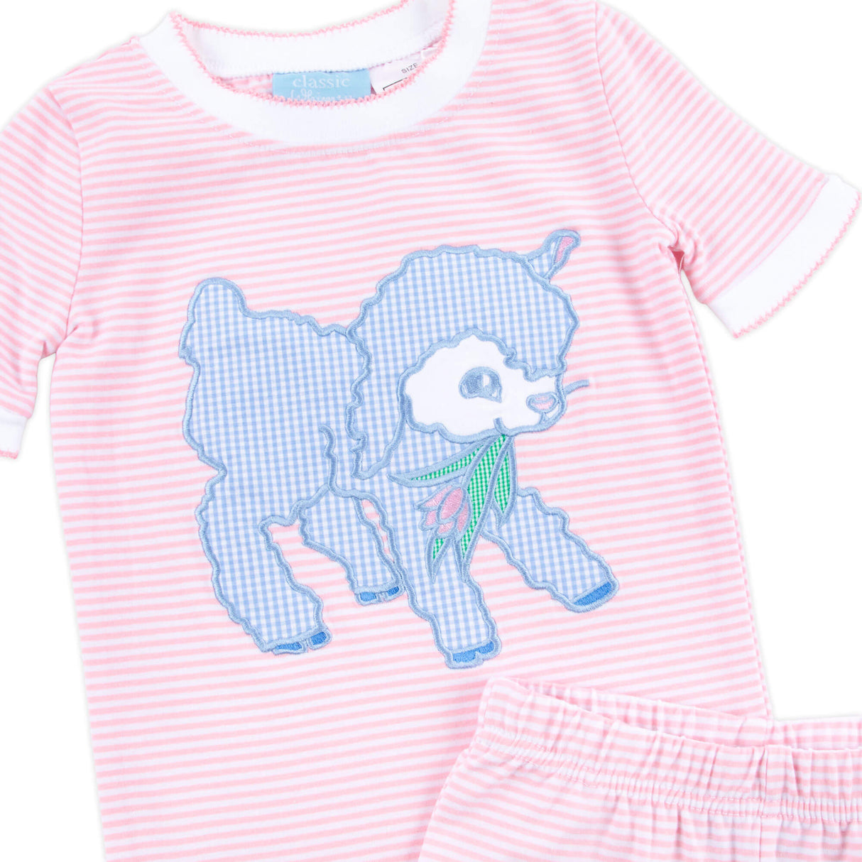 Baby Lamb Pink Stripe Short Pajamas