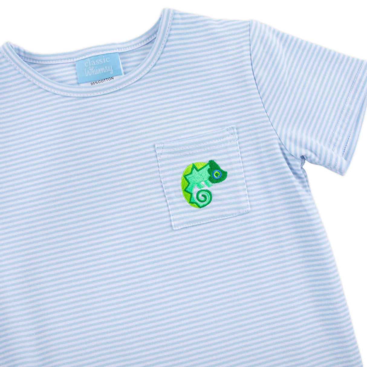 Fiesta Time Chameleon Light Blue Short Sleeve Pocket Shirt