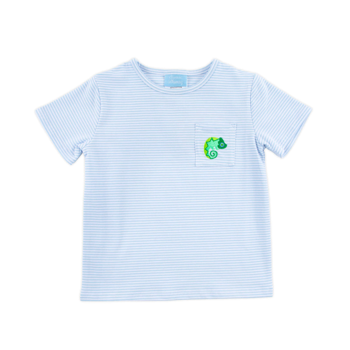 Fiesta Time Chameleon Light Blue Short Sleeve Pocket Shirt