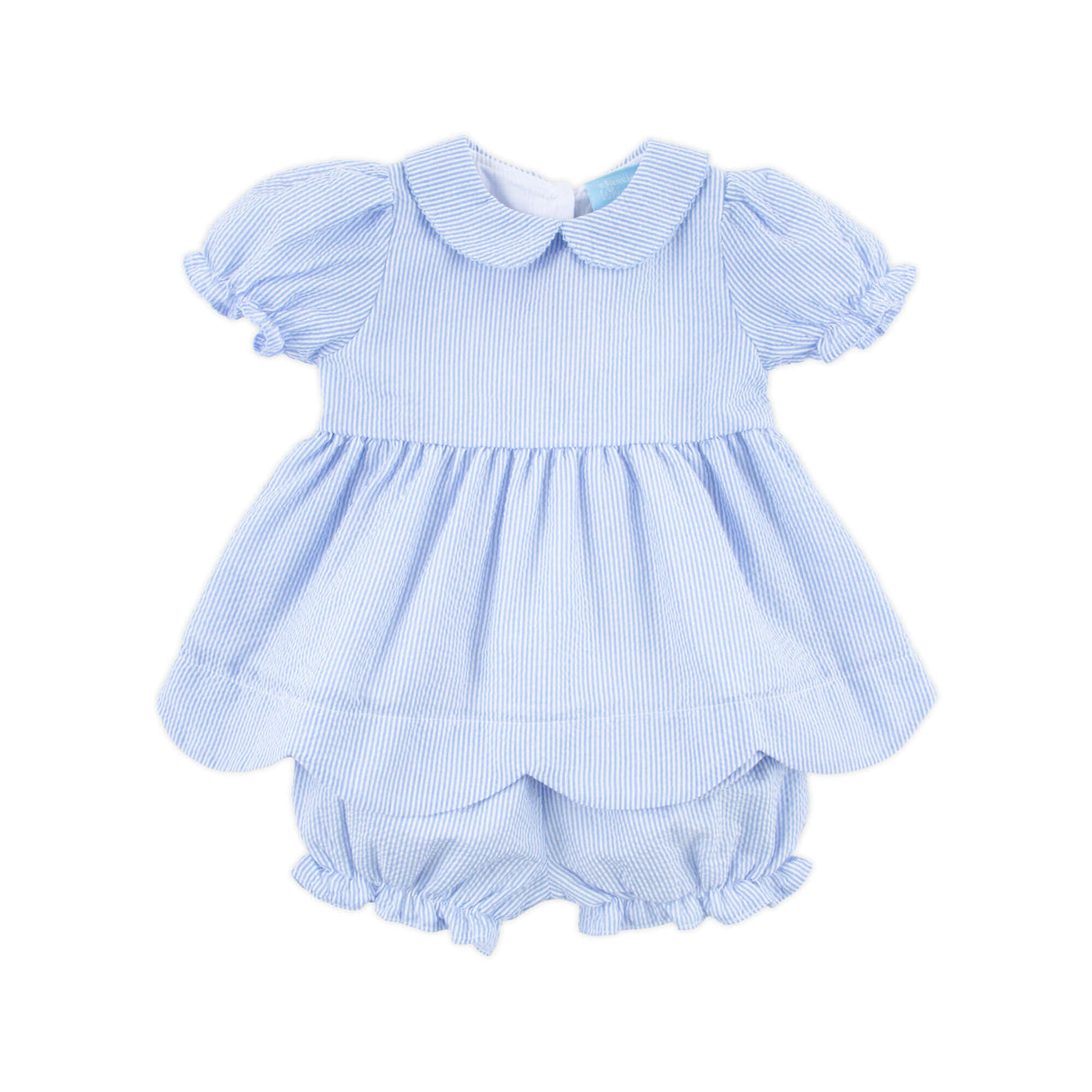 Light Blue Stripe Collared Bloomer Set