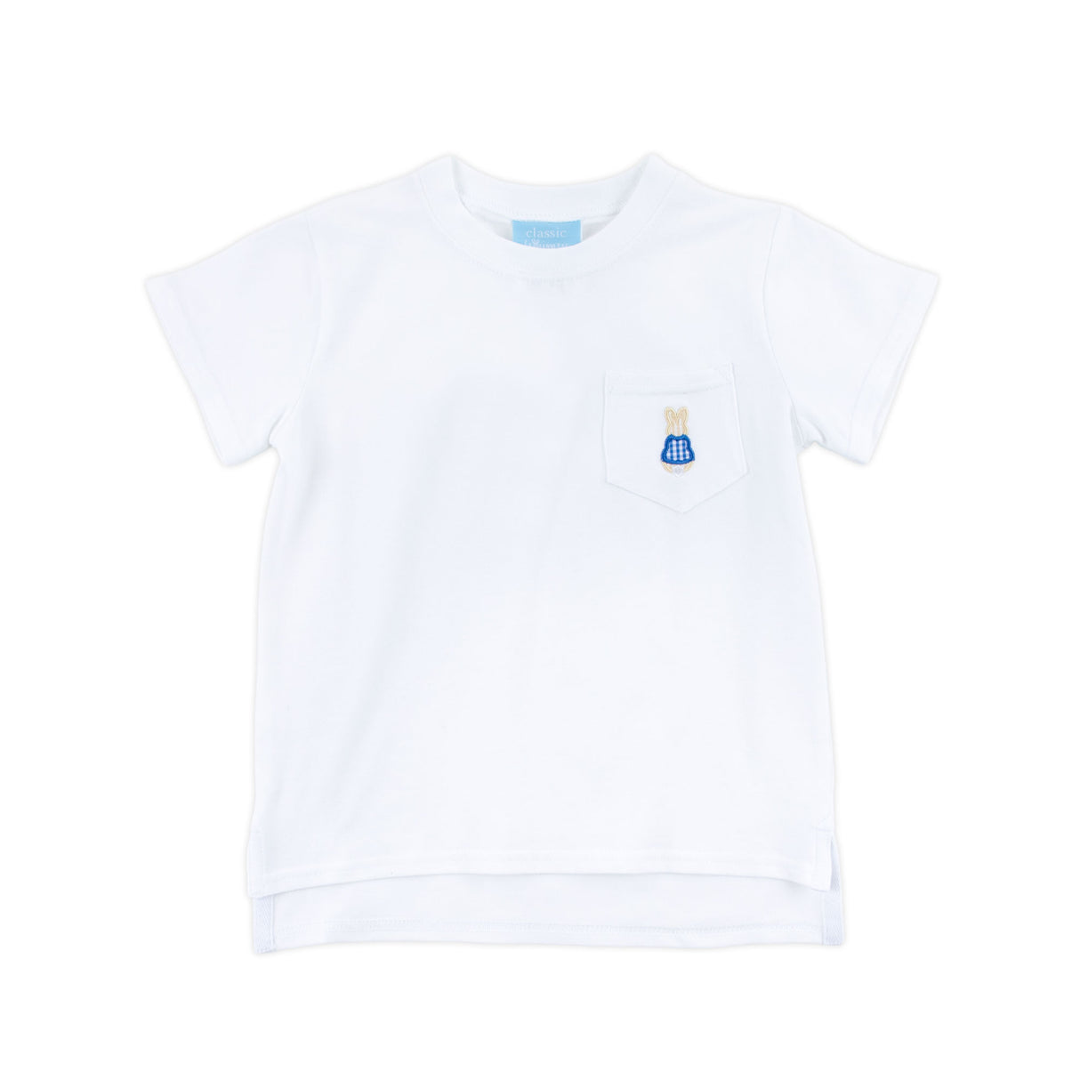 Storybook Bunny Trio White Short Sleeve Pocket Shirt