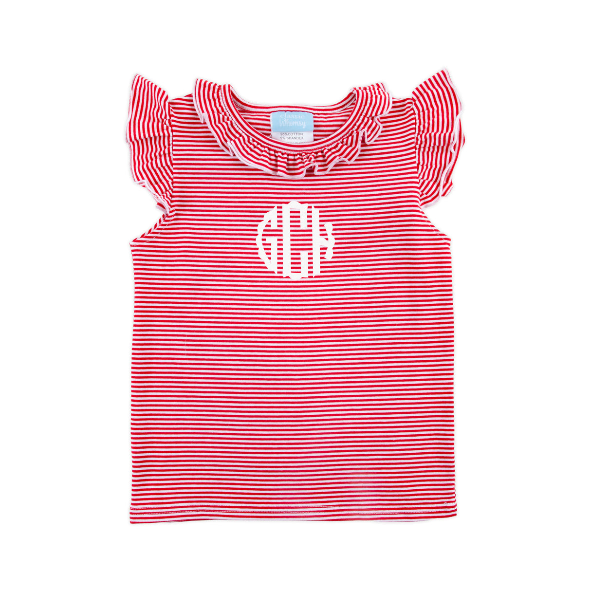 Red Stripe Ruffle Top