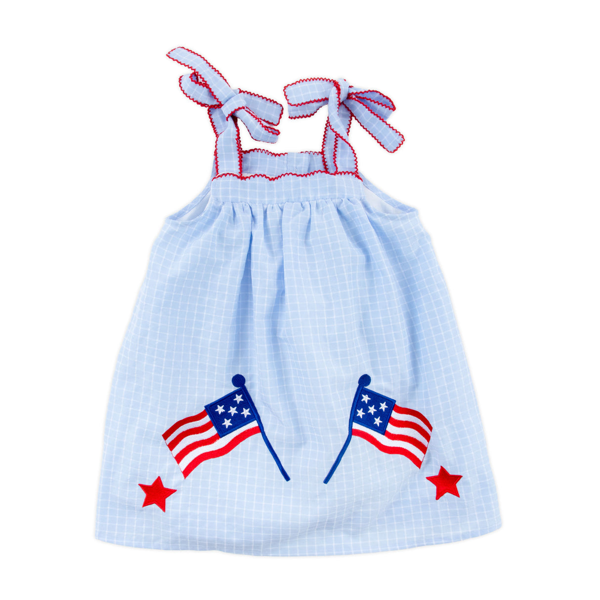 Bright Stars Light Blue Windowpane Amy Dress