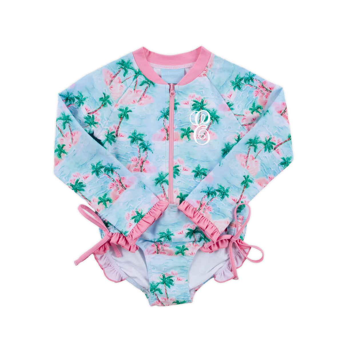 Island Palm Rash Guard Swimsuit