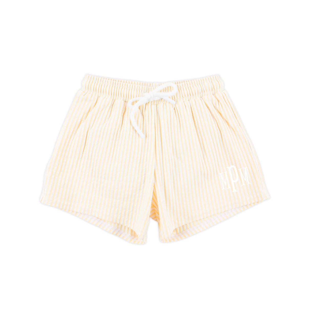 Ditsy Floral Yellow Stripe Swim Trunks