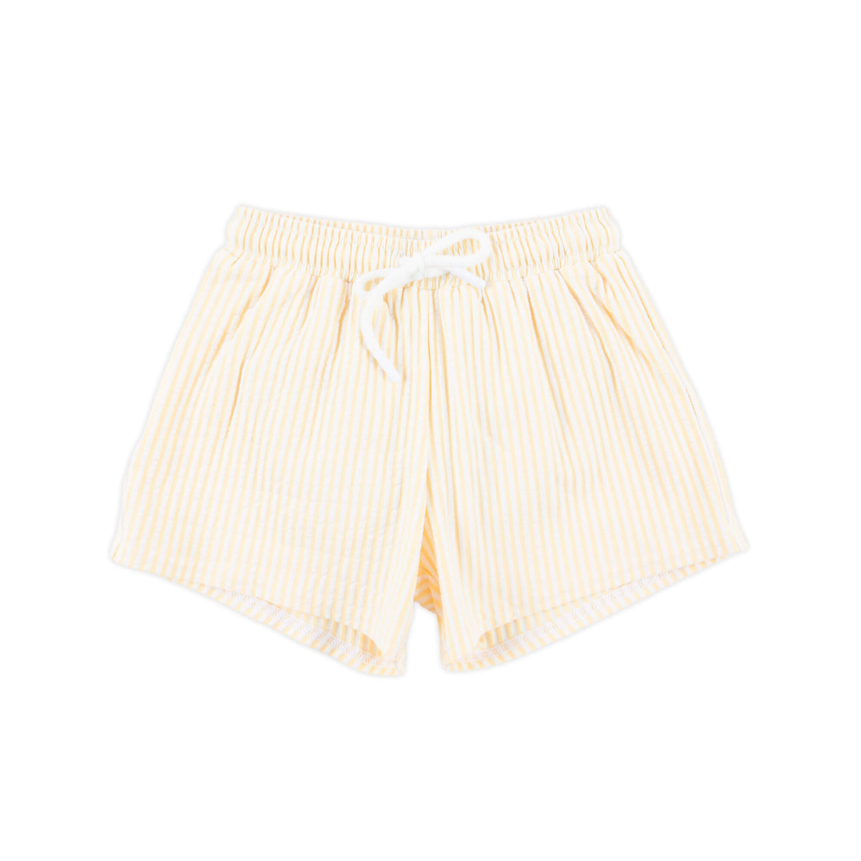 Ditsy Floral Yellow Stripe Swim Trunks