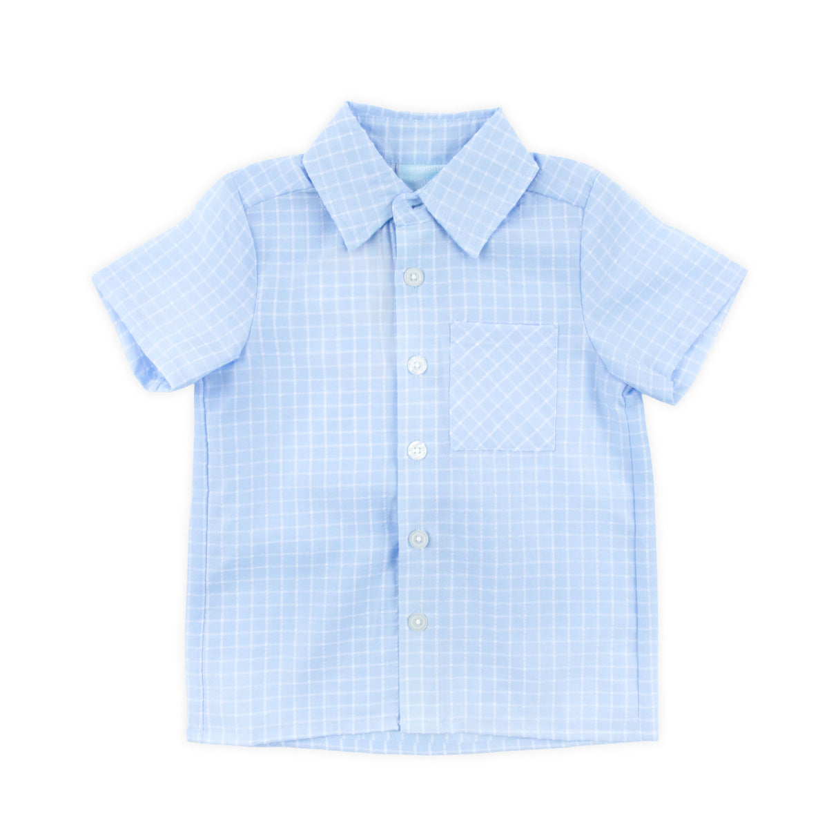 Light Blue Windowpane Button Down Shirt