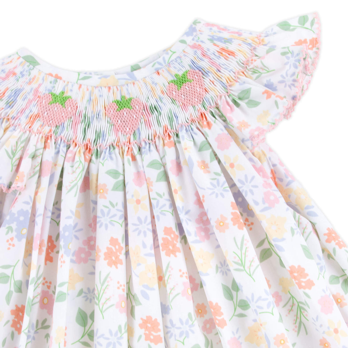 Strawberry Smocked Floral Dress