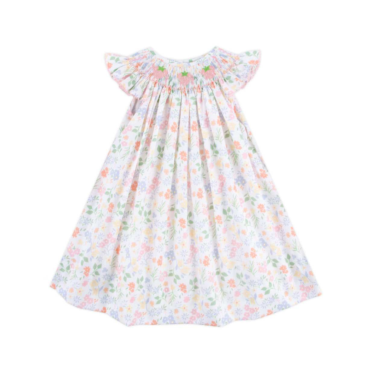 Strawberry Smocked Floral Dress
