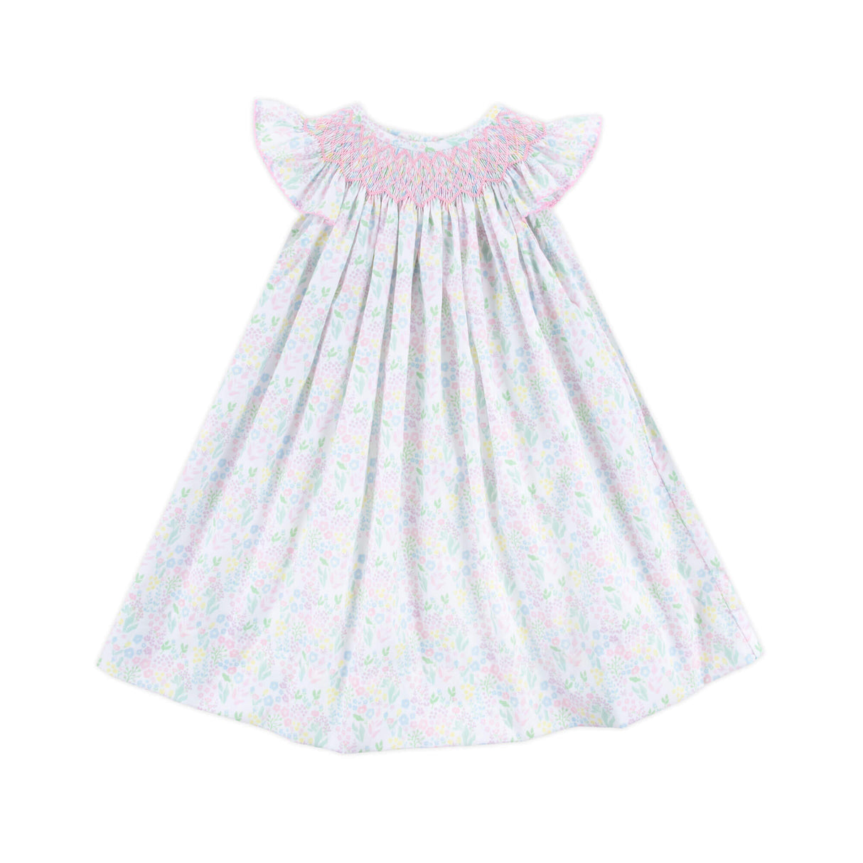 Botanical Beauty Smocked Angel Sleeve Dress