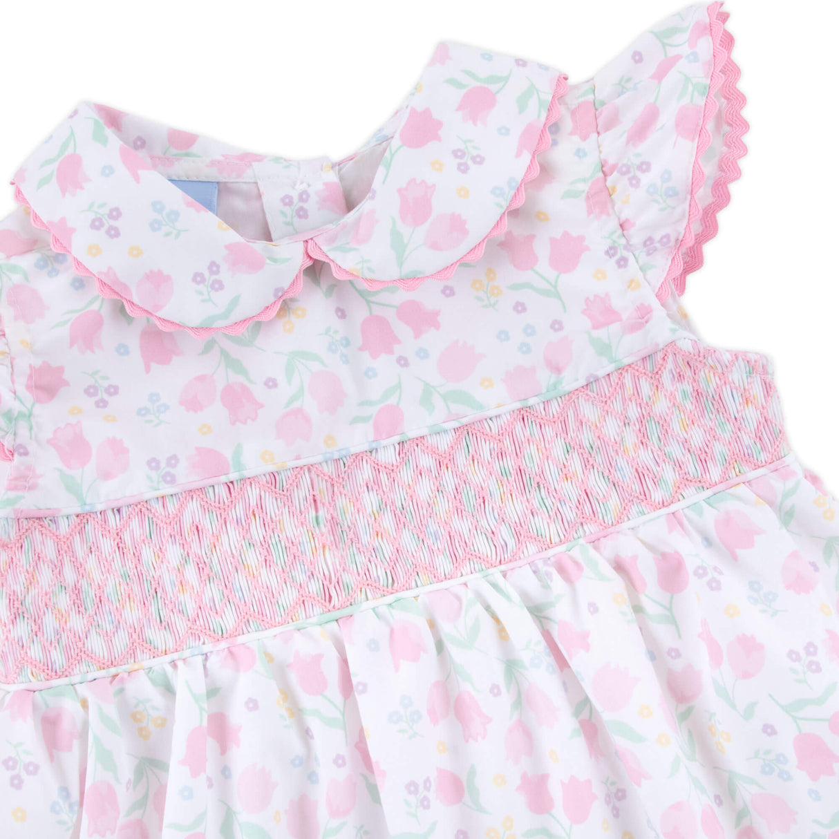 Adorable Tulip Floral Smocked Collared Dress