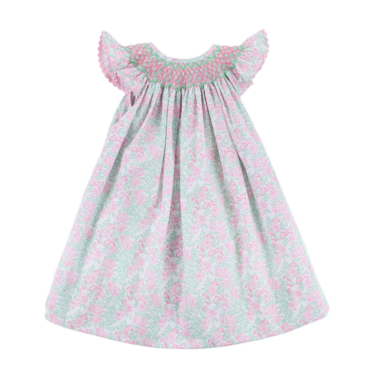 Gardenia Floral Smocked Angel Sleeve Dress