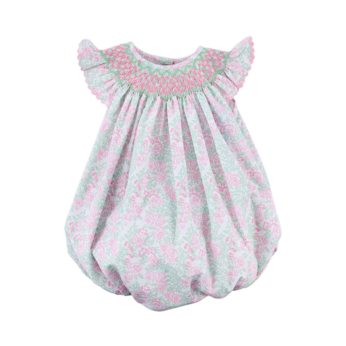 Blooming Garden Smocked Angel Sleeve Bubble