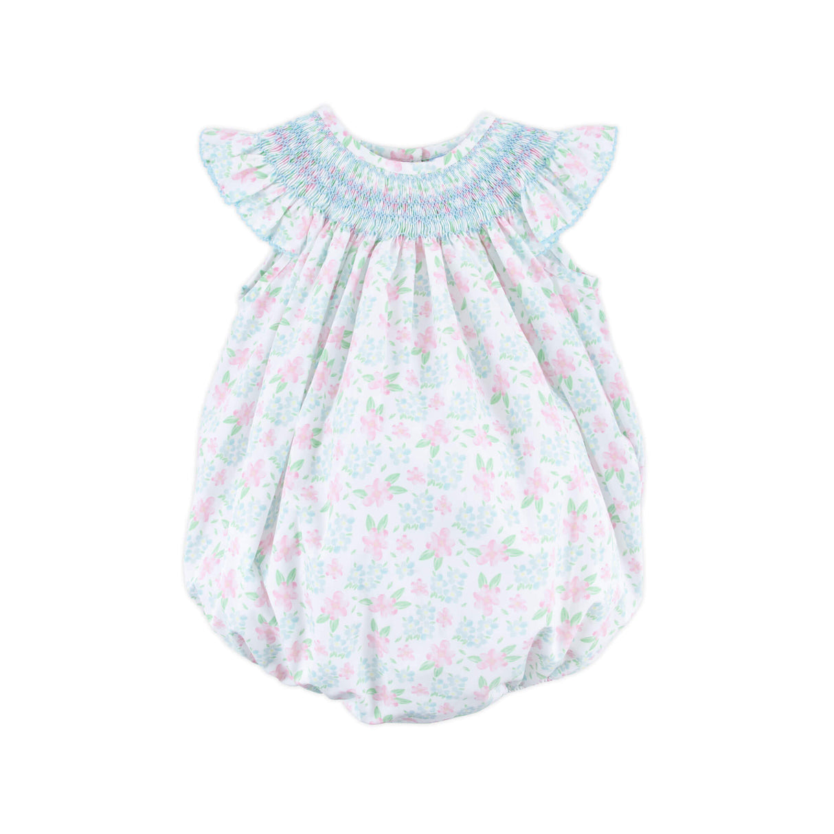 Floral Frenzy Smocked Angel Sleeve Bubble
