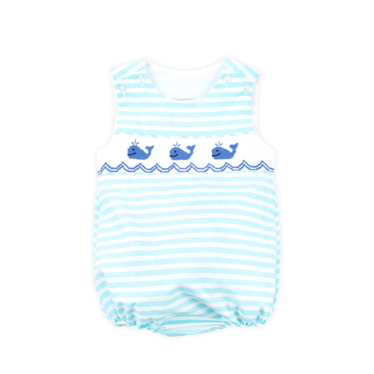 Pacific Whale Smocked Mint Stripe Sun Bubble