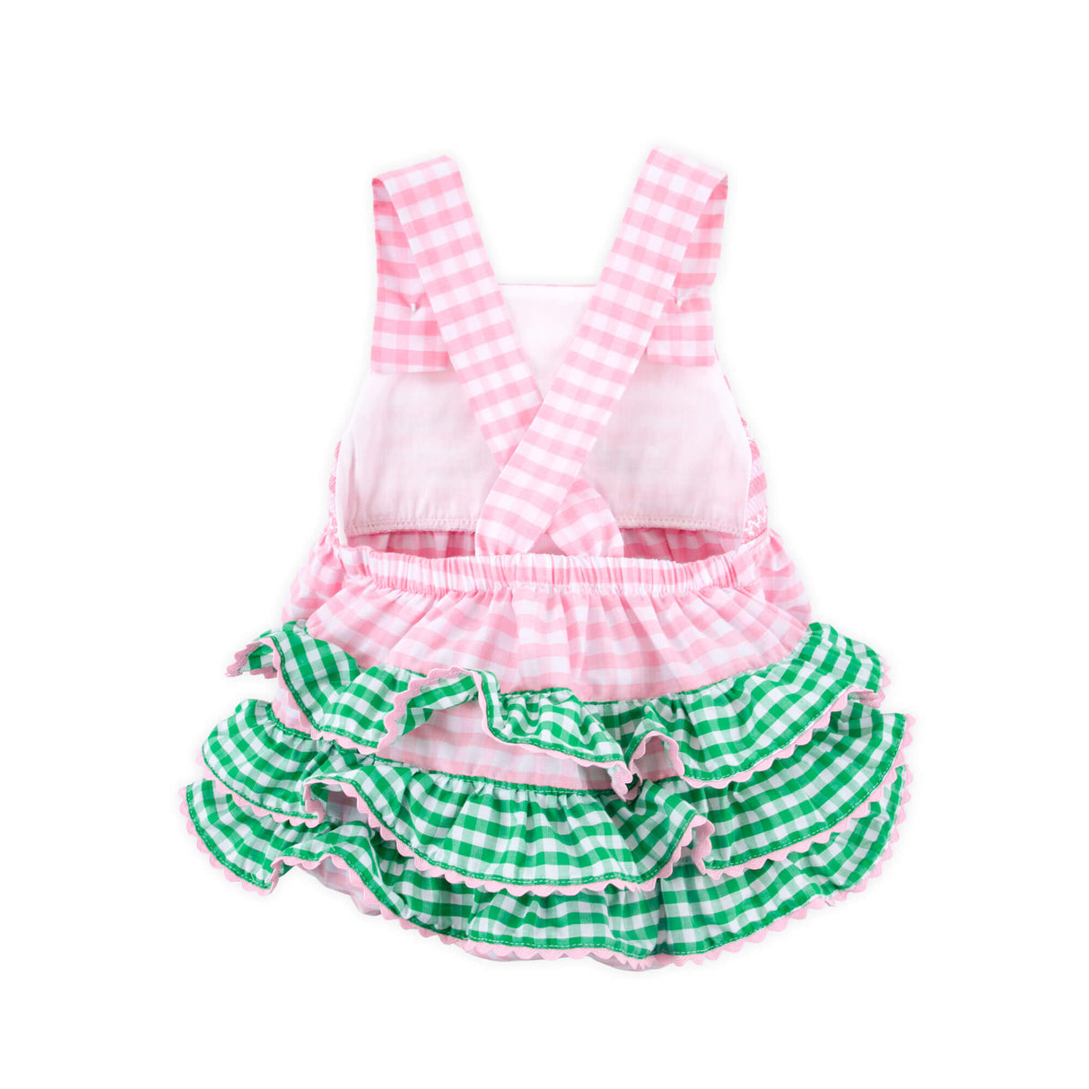 Watermelon & Vine Smocked Pink Gingham Leah Bubble