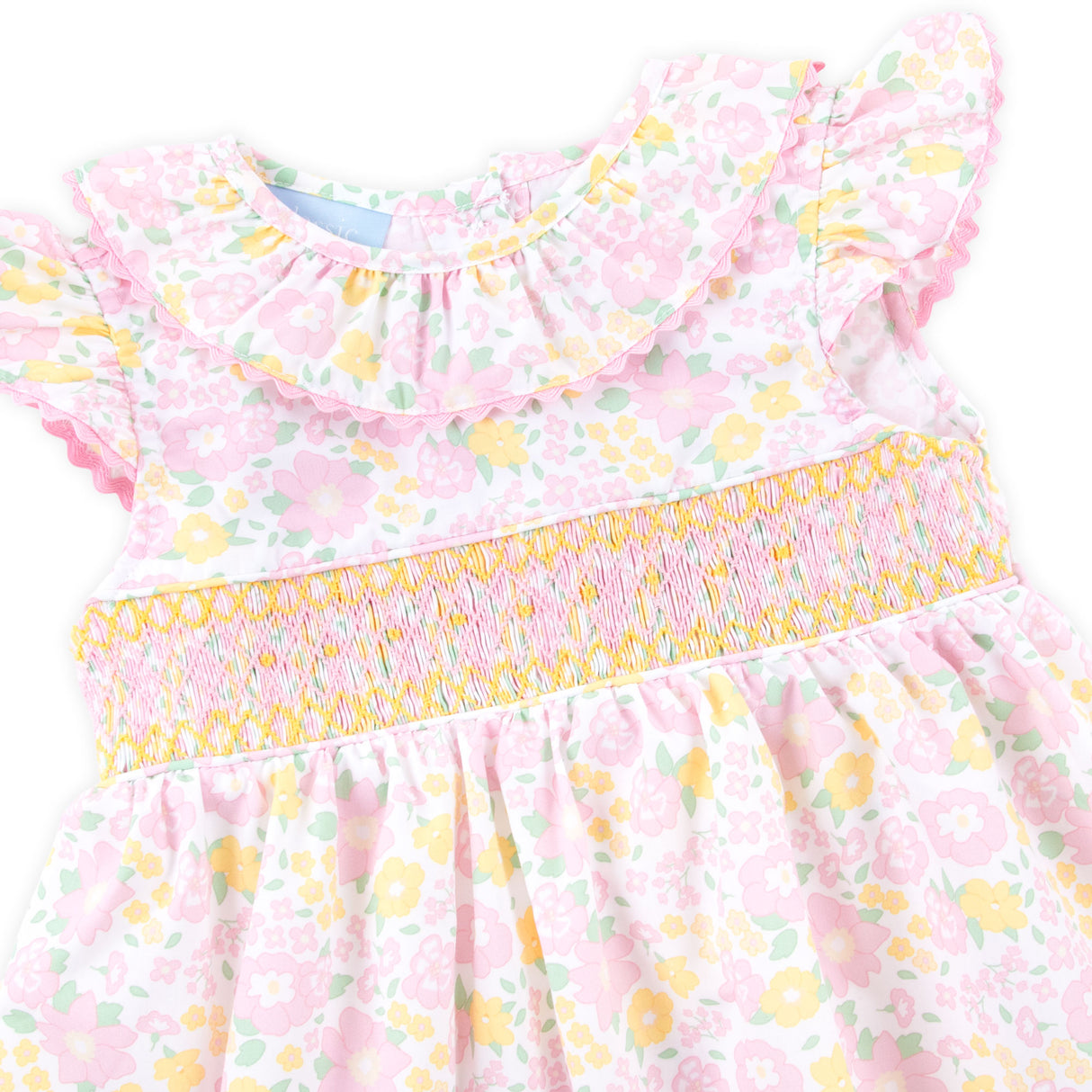 Blissful Garden Smocked Ruffle Collared Bubble