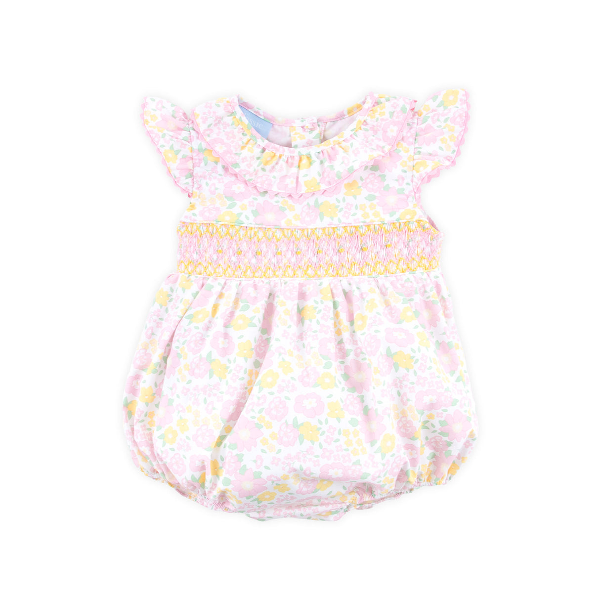 Blissful Garden Smocked Ruffle Collared Bubble