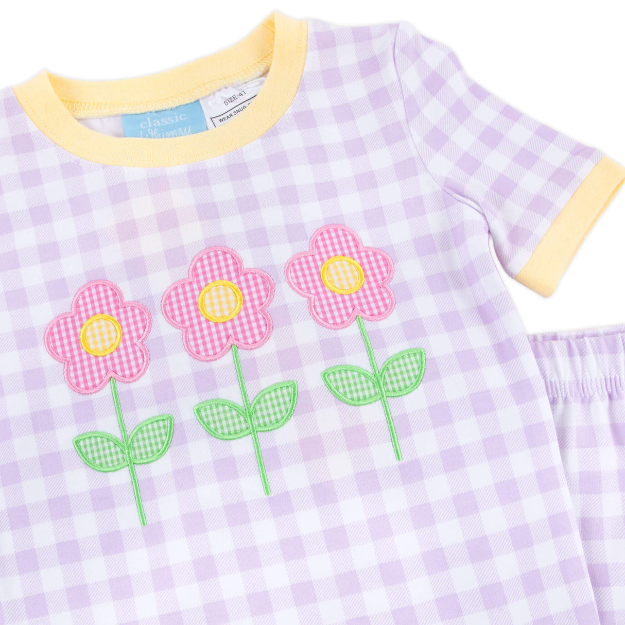 Flower Trio Lavender Gingham Pajamas