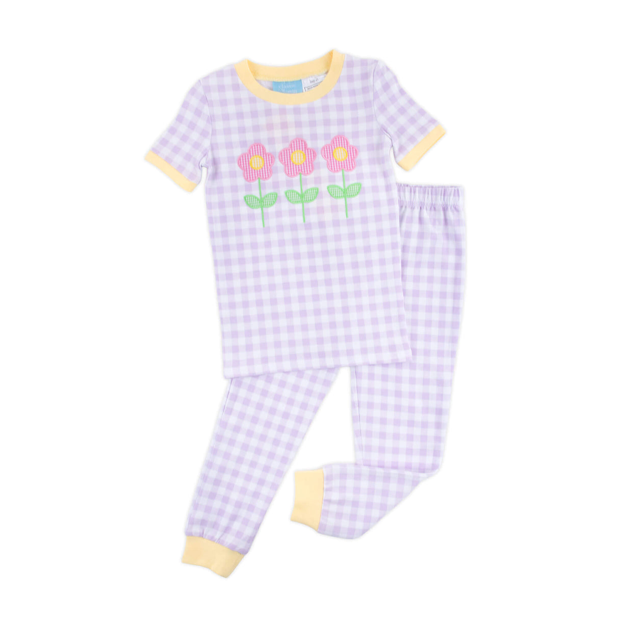 Flower Trio Lavender Gingham Pajamas