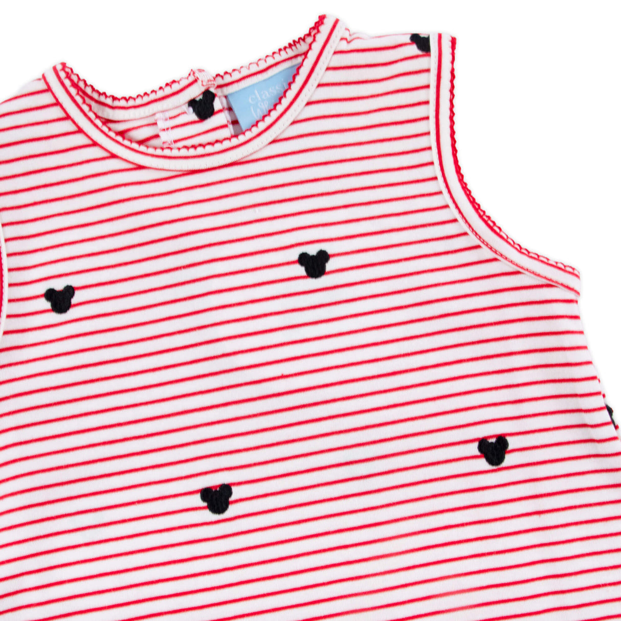 Mouse Ears Schiffli Red Stripe Liv Dress