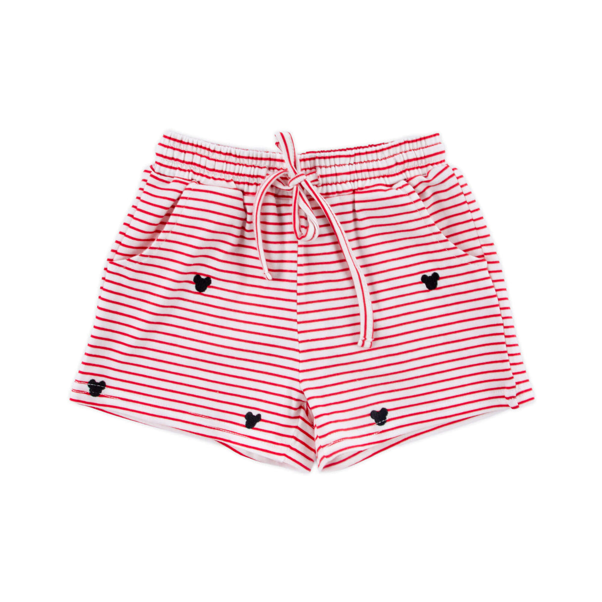 Mouse Ears Schiffli Red Stripe Shorts