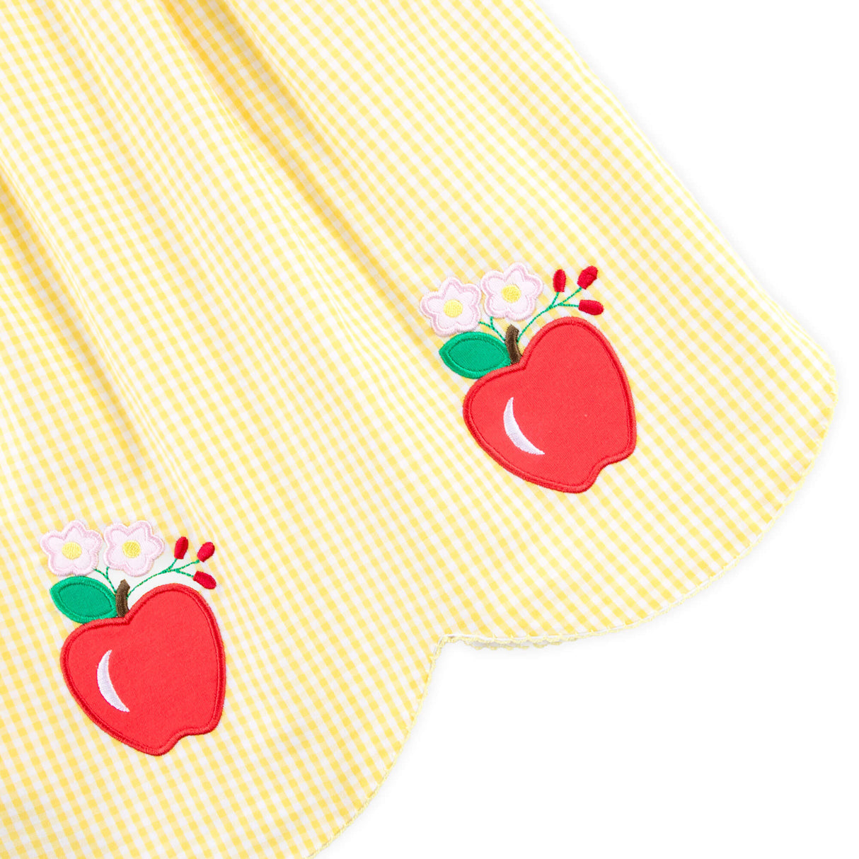 Apple Blossom Yellow Gingham Hannah Dress