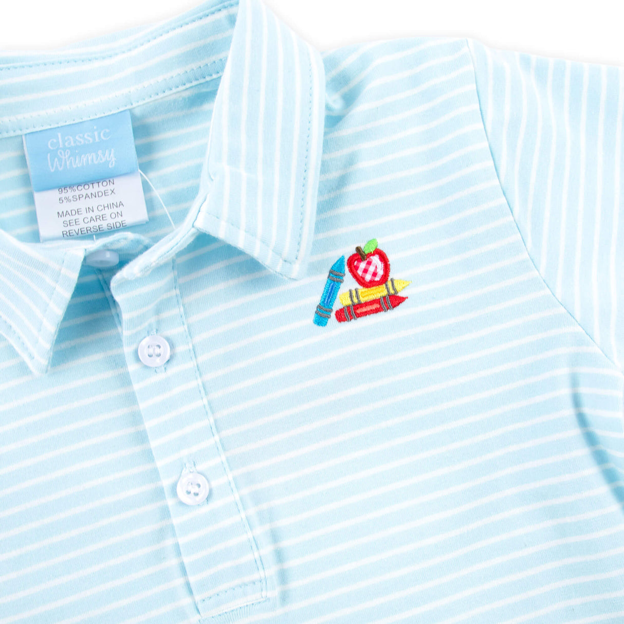 Bright Crayons Light Blue Stripe Polo
