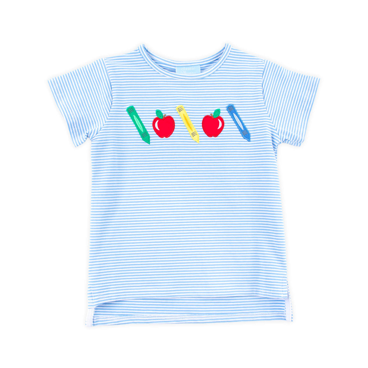 School Time Blue Stripe Short Sleeve Shirt