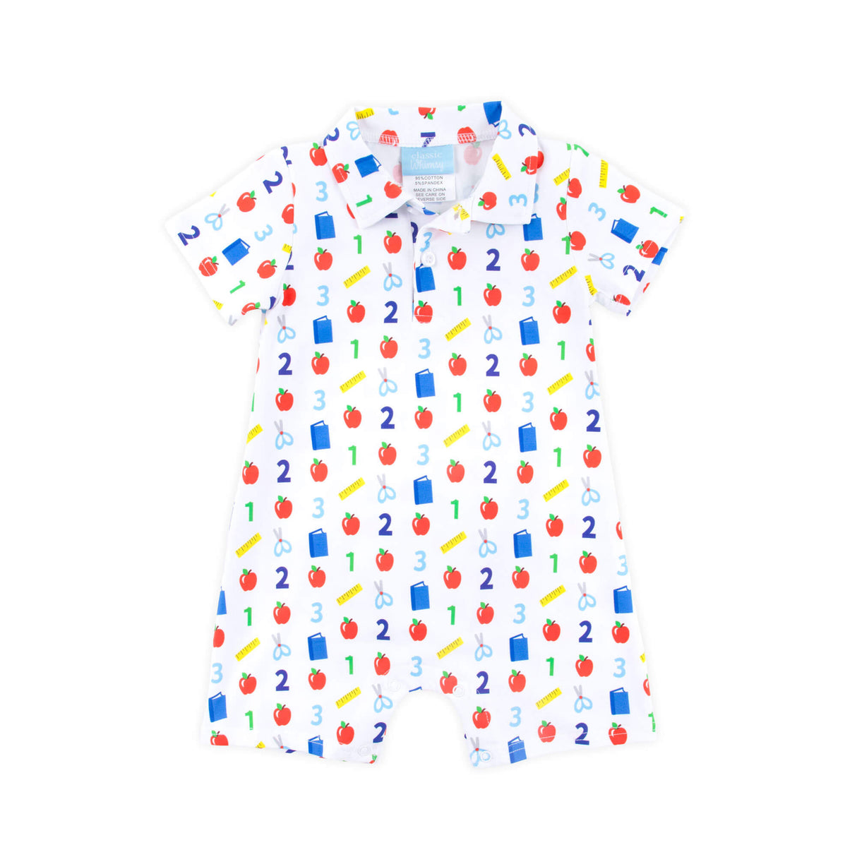 Easy as 123 White Polo Romper