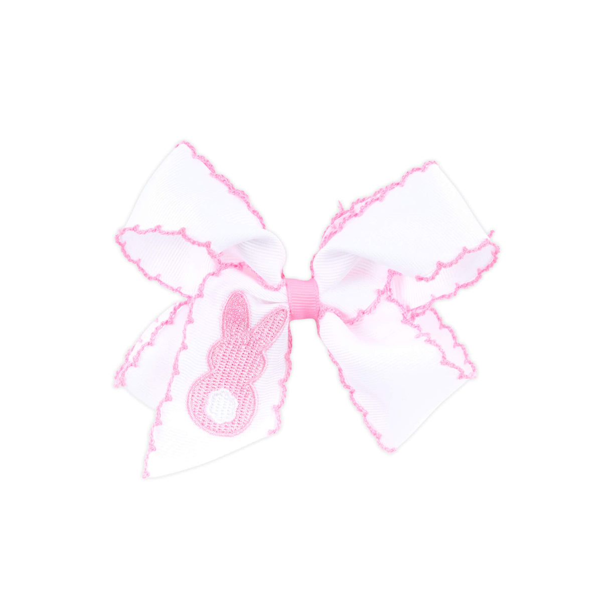 Peep Bunny Embroidered Moonstitch Hair Bow