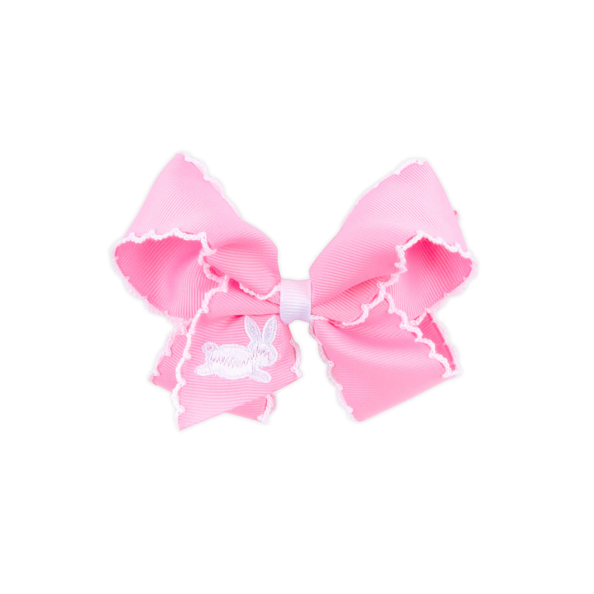 Bunny Hop Embroidered Moonstitch Hair Bow