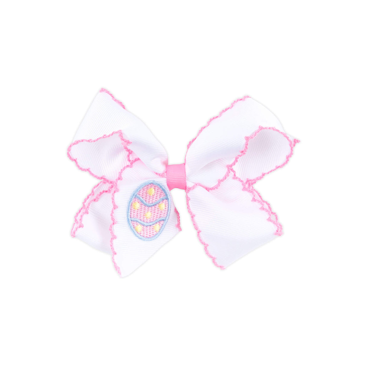 Easter Egg Embroidered Moonstitch Hair Bow