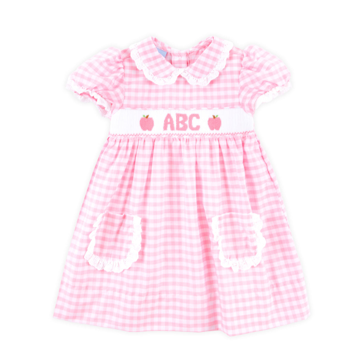 ABC Smocked Pink Gingham Cassie Dress