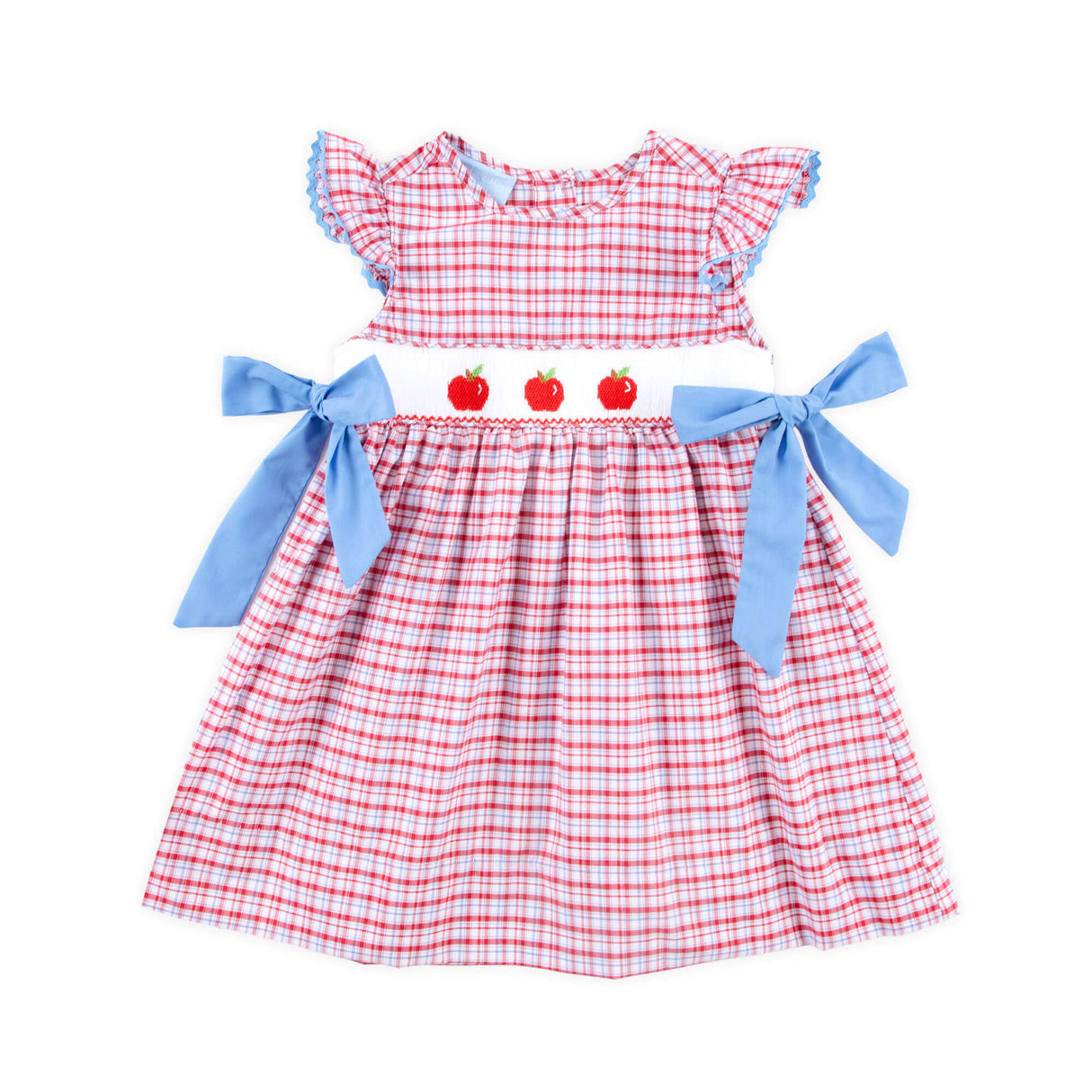 Apple Smocked Red Plaid Beverly Dress