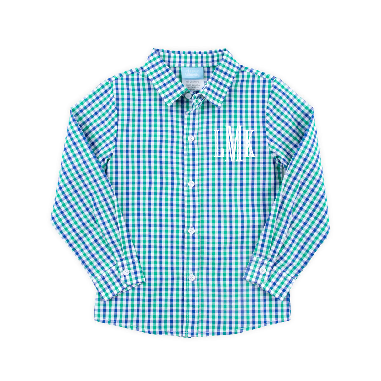 Green & Navy Gingham Button Down Shirt