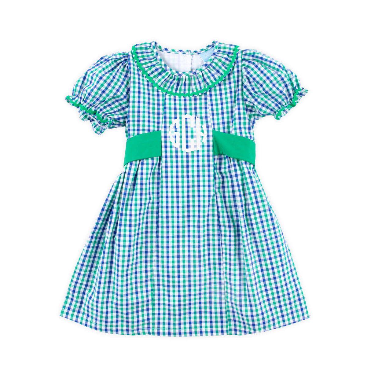 Green & Navy Gingham Paige Dress