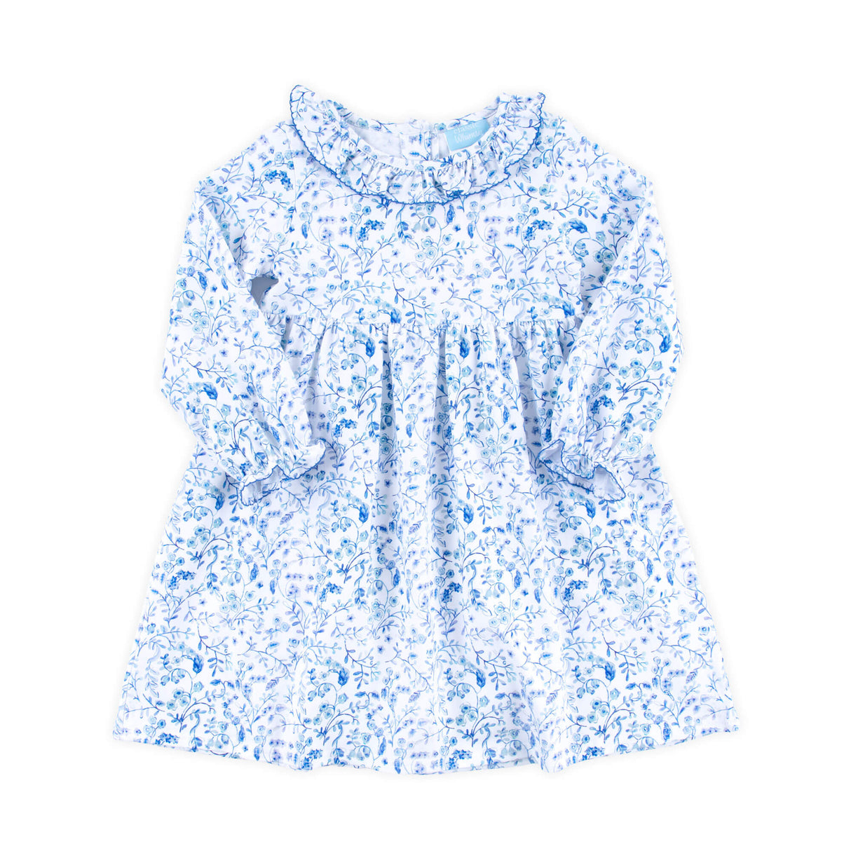 Blue Floral Toile Eden Dress