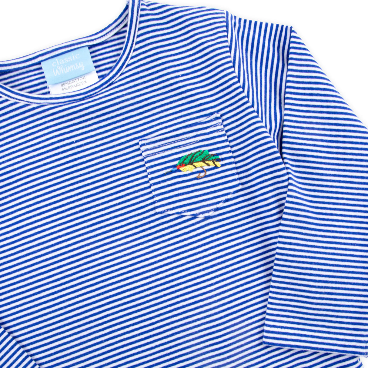 Catch of the Day Embroidered Long Sleeve Pocket Shirt