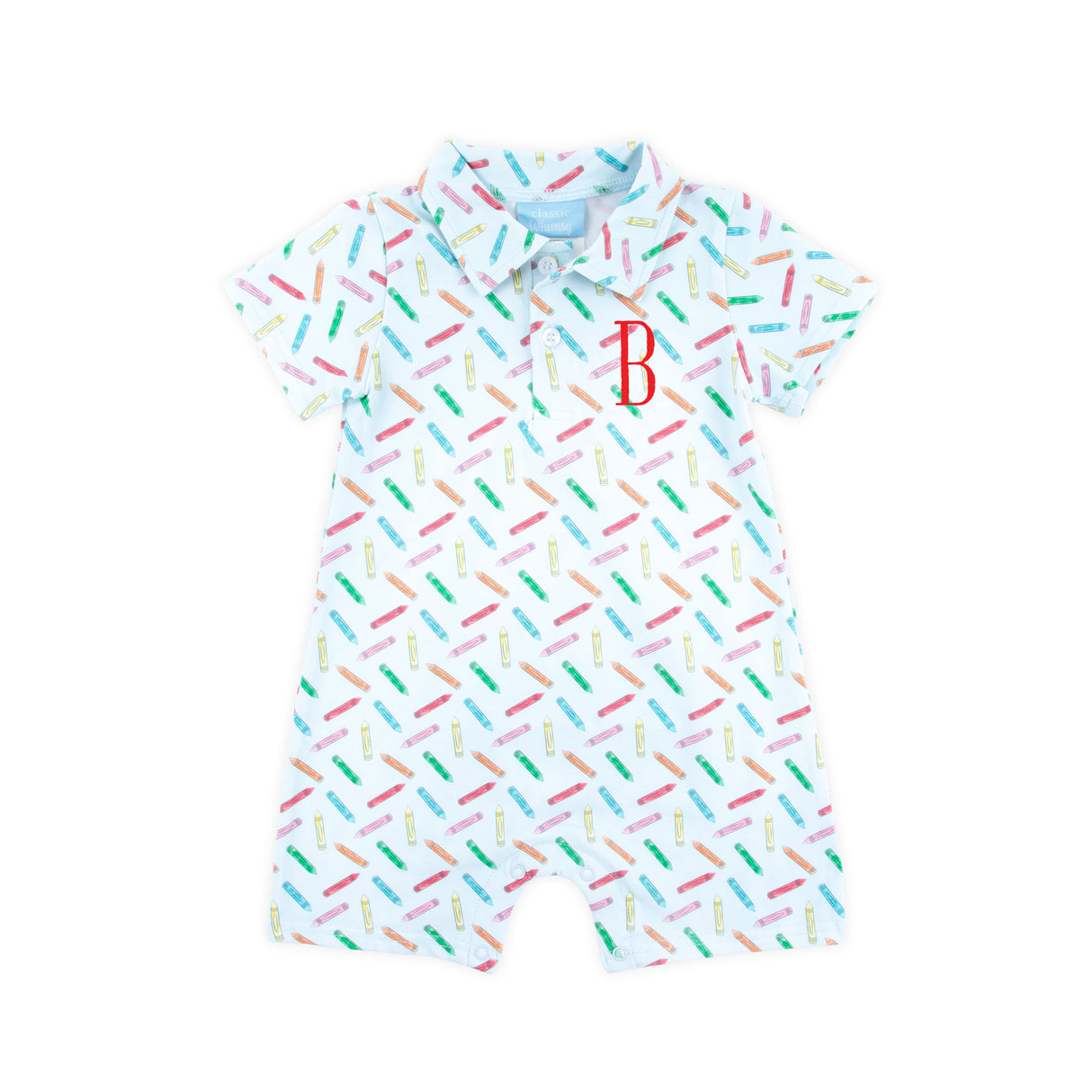 Colorful Crayon Polo Romper