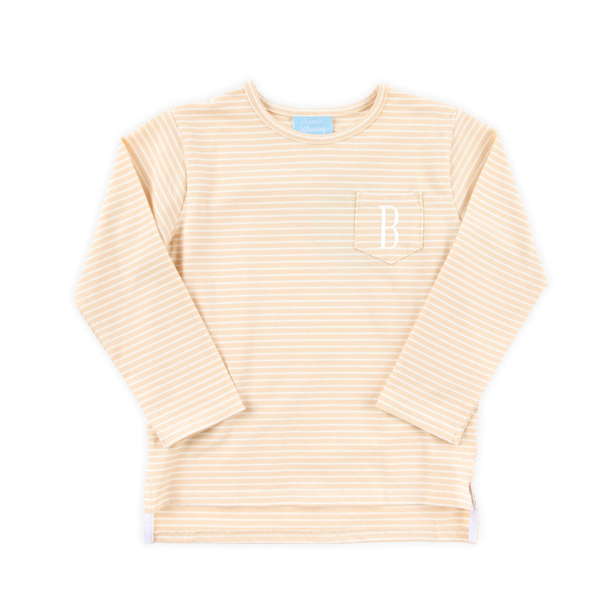 Tan Stripe Long Sleeve Pocket Shirt