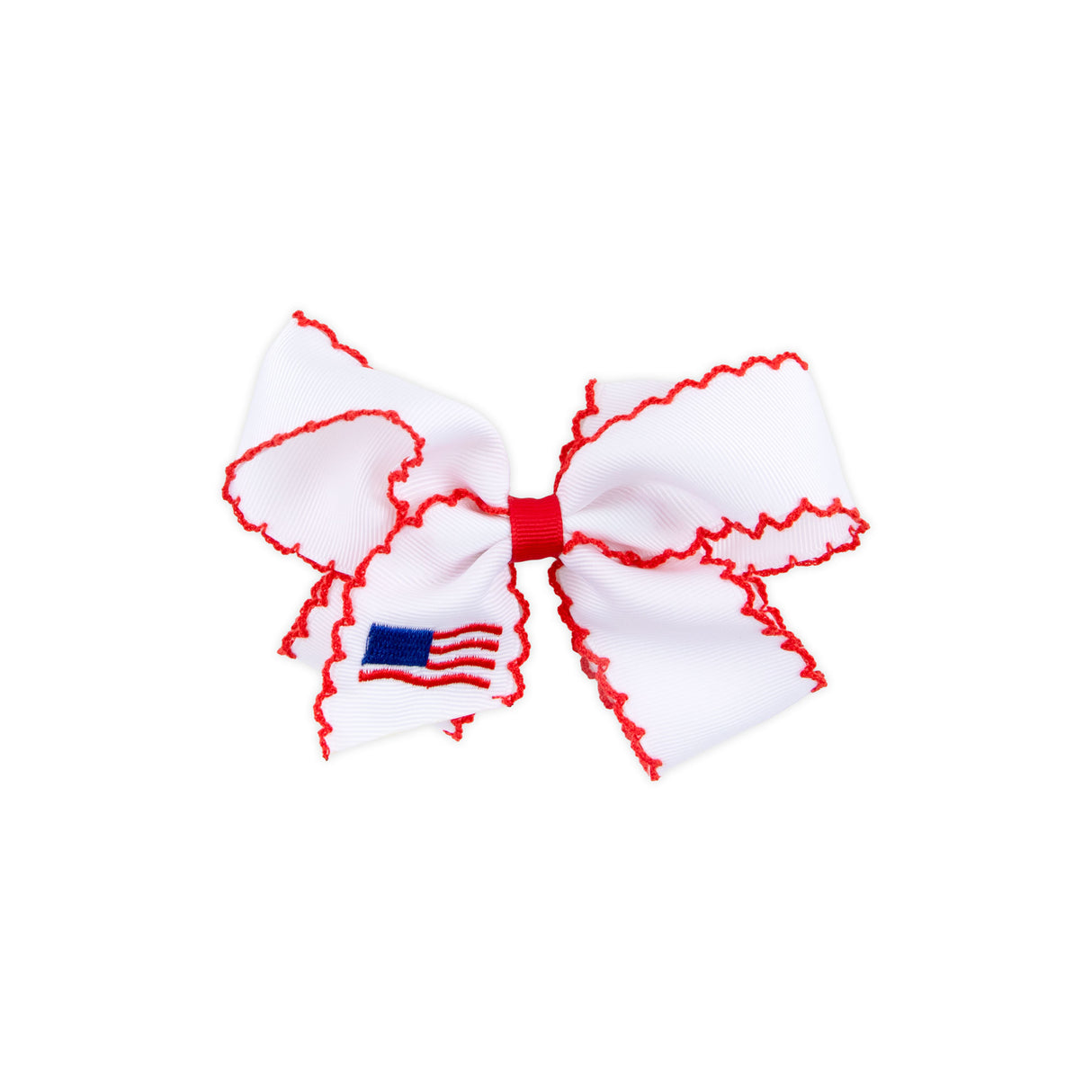 Flag Embroidered Hair Bow