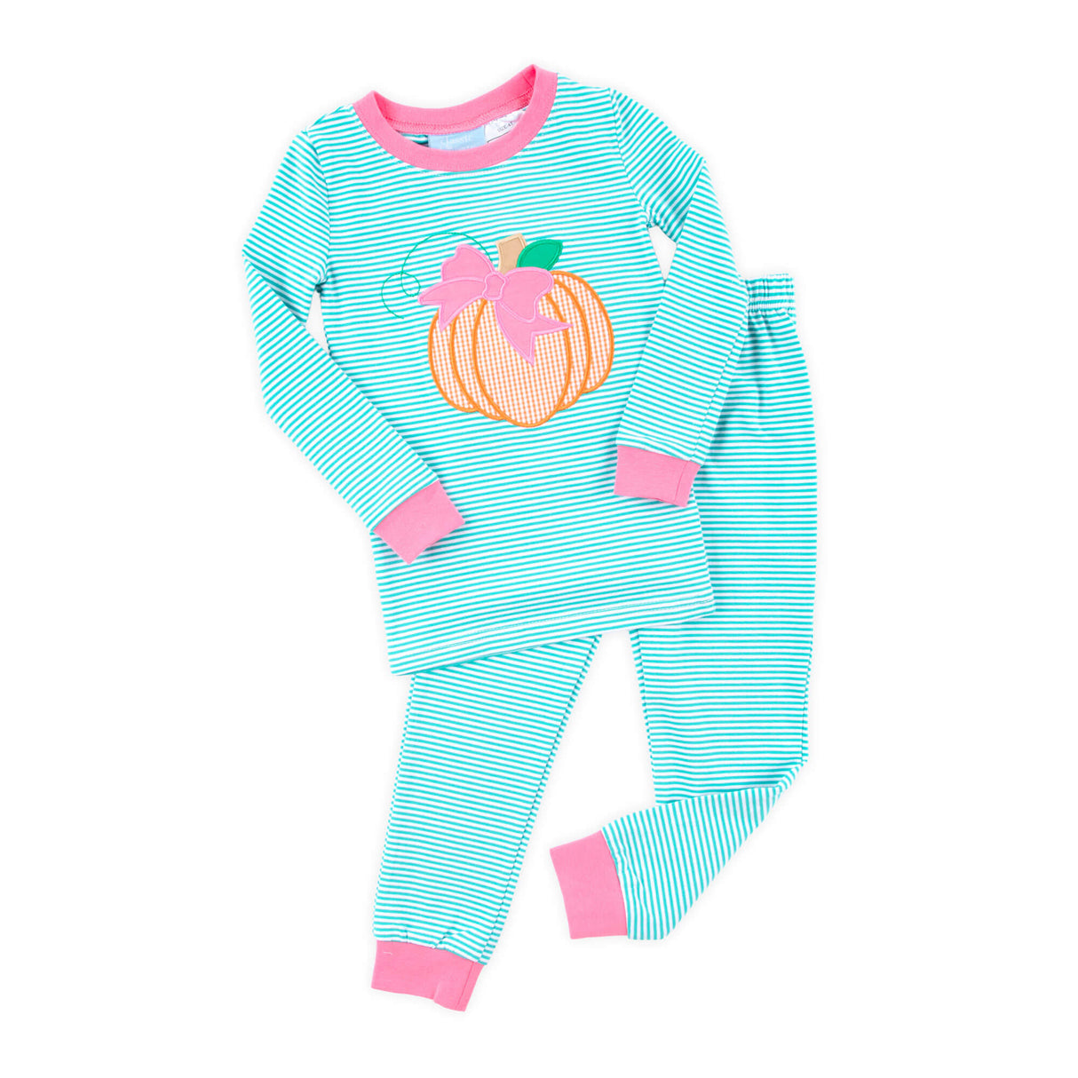 Pumpkin Pink Green Stripe Pajamas