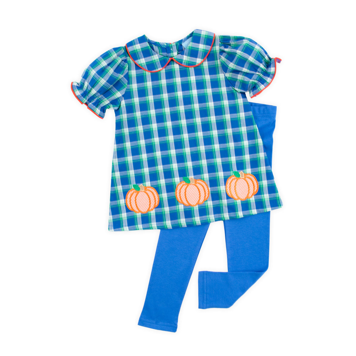 Pumpkin Royal Plaid Sally Legging Set