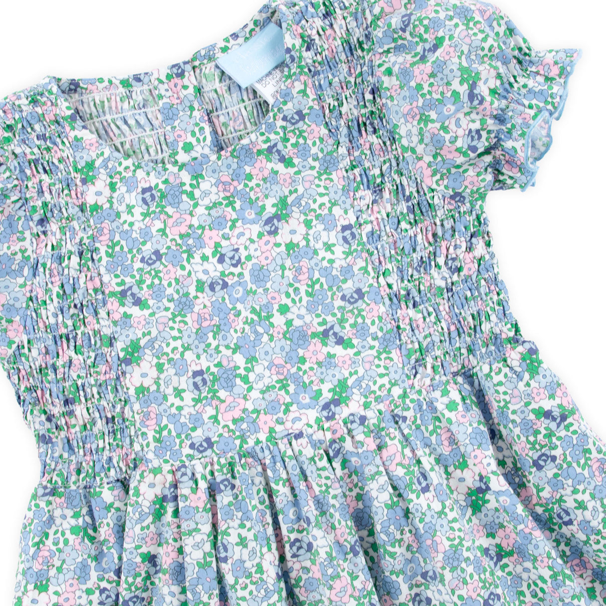 Butchart Garden Blue Smocked Aria Dress