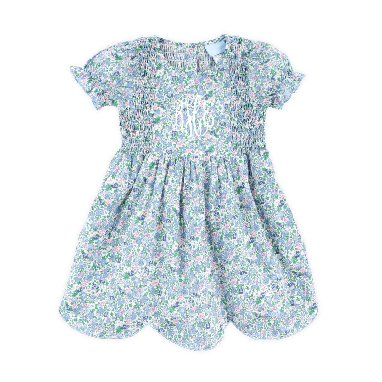 Butchart Garden Blue Smocked Aria Dress