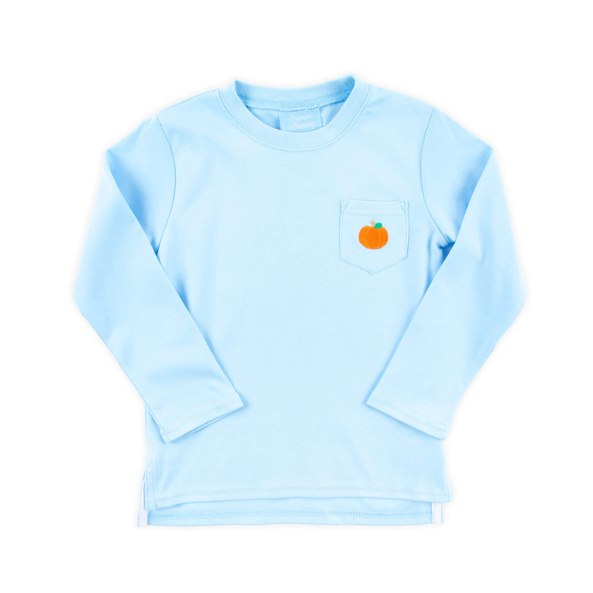 Pumpkin Light Blue Long Sleeve Pocket Shirt