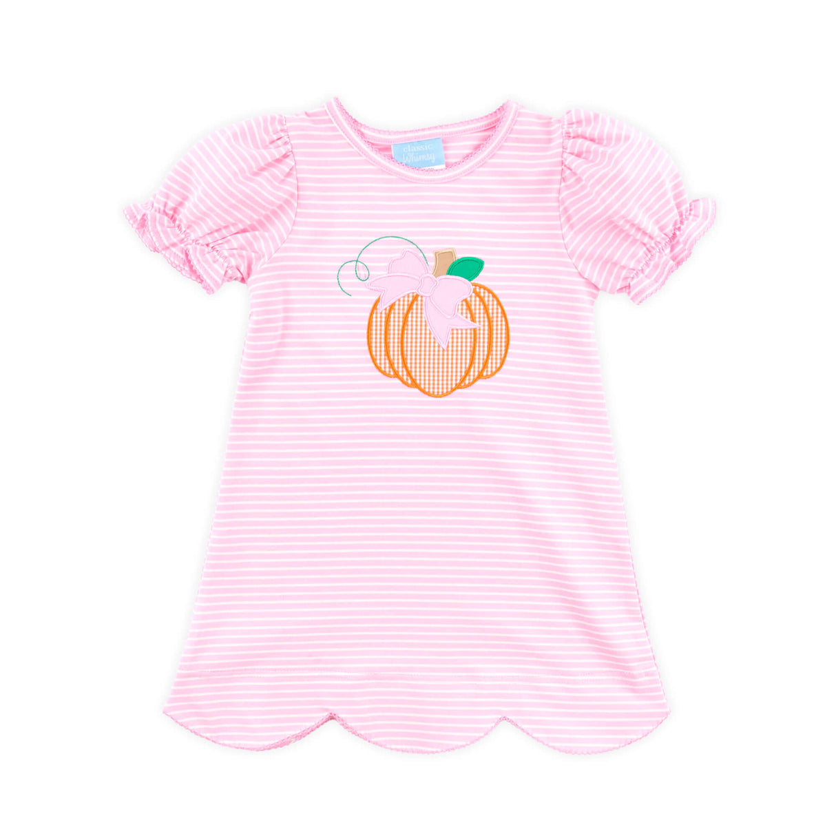 Cute Pumpkin Pink Stripe Cleo Dress